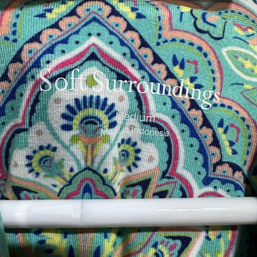 Soft Surroundings Aziza Midi Dress Paisley Sz. Medium Cottage Boho Beach Prairie - Picture 6 of 8